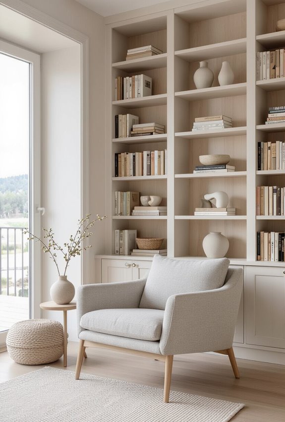 minimalist scandinavian reading nook