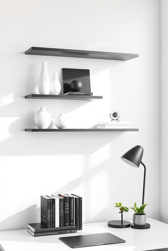minimalist shelving enhances aesthetics