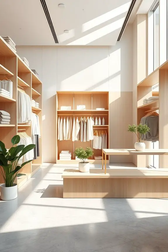 minimalist shelving enhances display