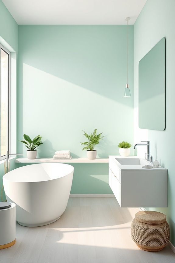 mint green bathroom oasis