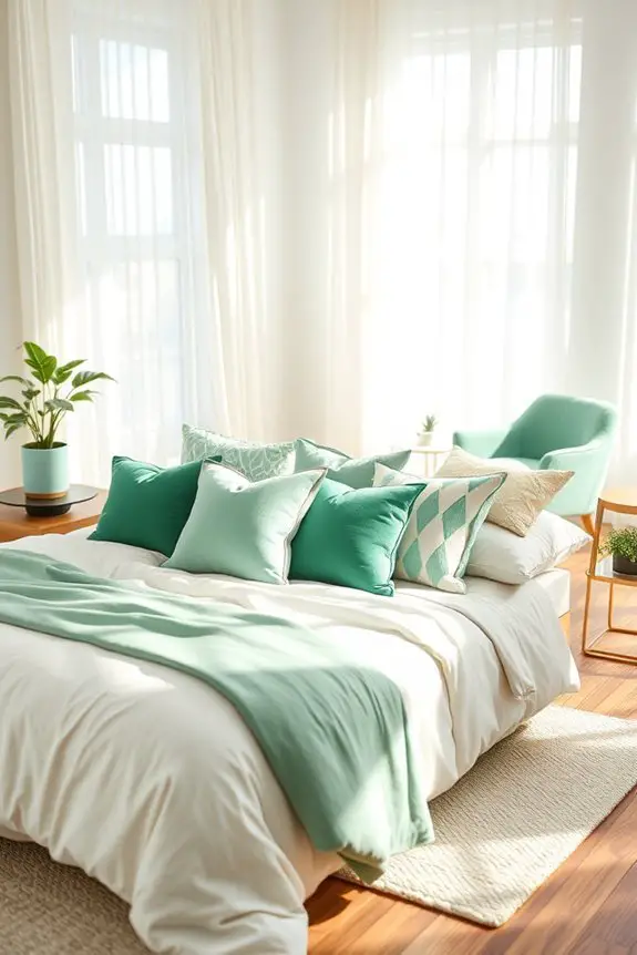 mint green decor accents