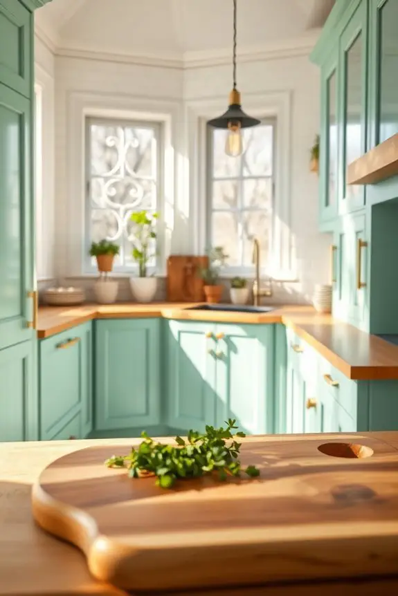 mint green kitchen charm