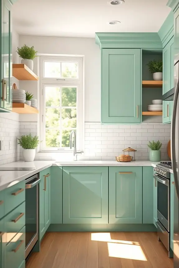 mint green kitchen transformation