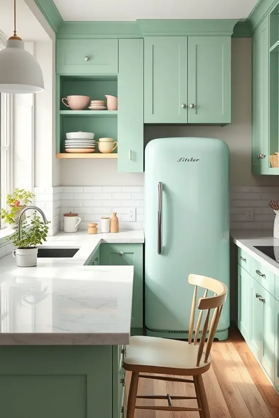 mint green retro kitchen