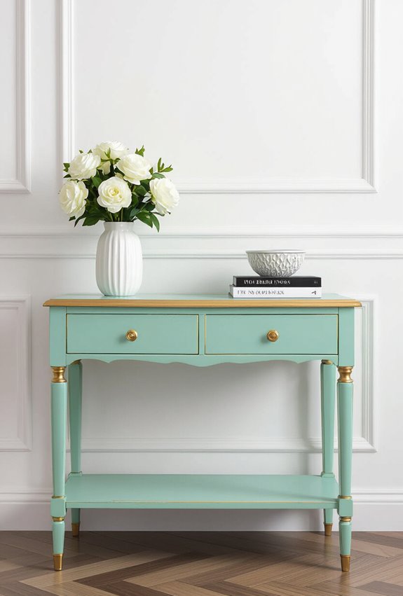 mint hall with gilt accents
