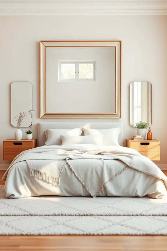mirrored accents enhance glamour