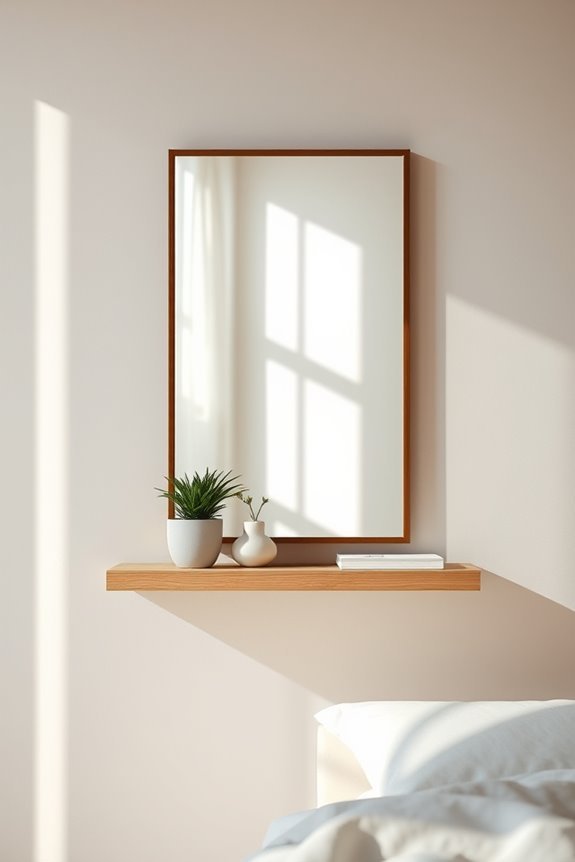mirrored floating shelf designs