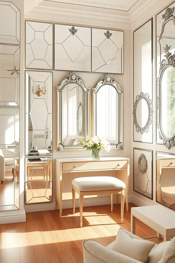 mirrored wall art elegance