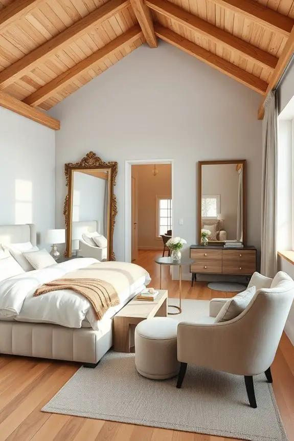mirrors enhance bedroom space