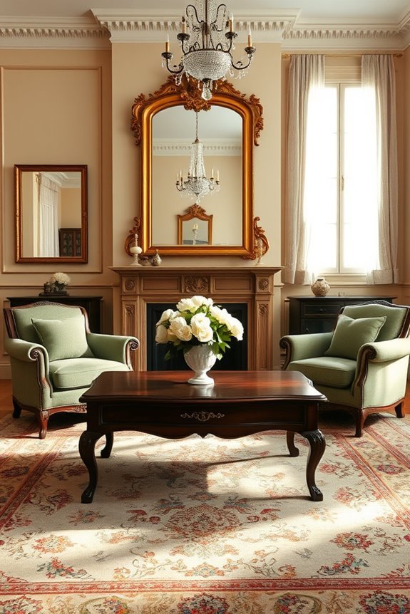 mirrors enhance colonial interiors