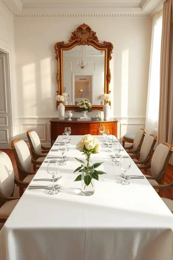 mirrors enhance dining elegance