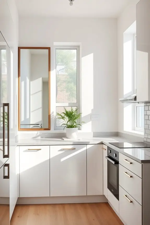 mirrors enhance kitchen space