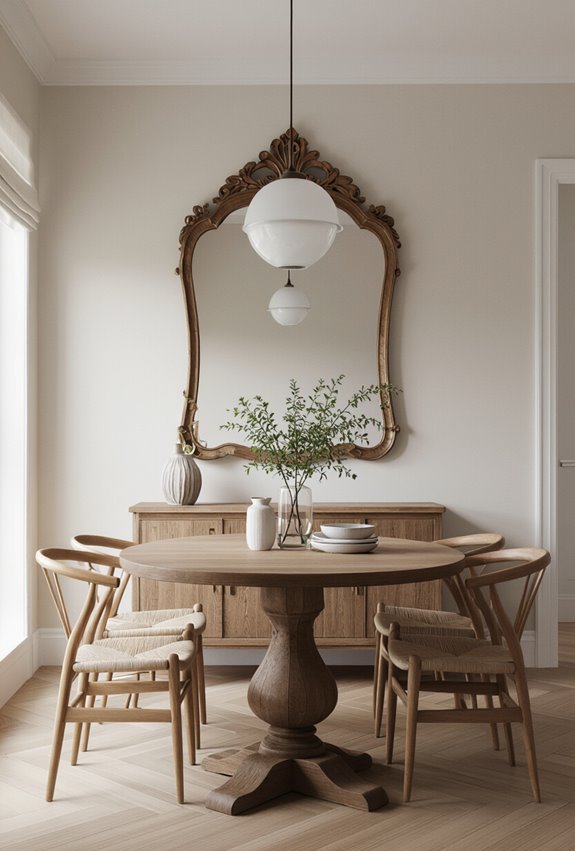 mirrors widen and brighten dining