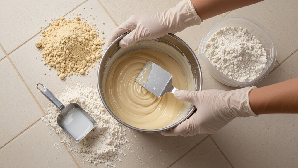 mix grout for consistency