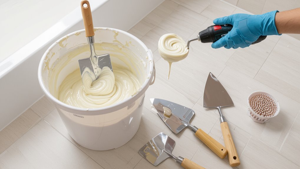 mix mortar choose trowel