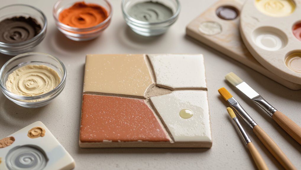 mix pigments for tile