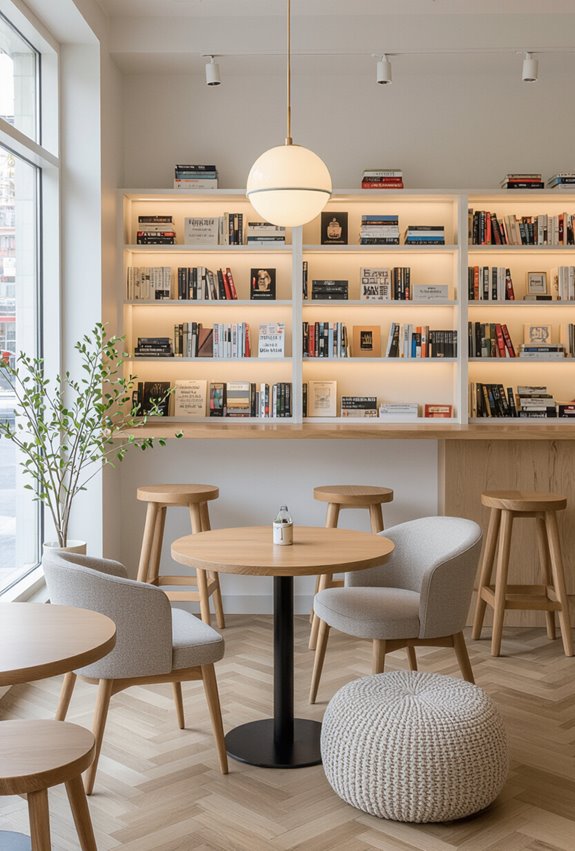 mix varied height caf tables