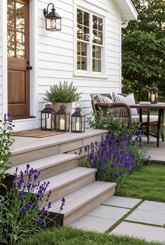 mixed height farmhouse lantern clusters
