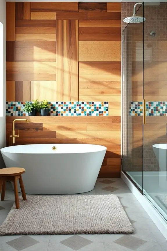 mixed material bathroom design