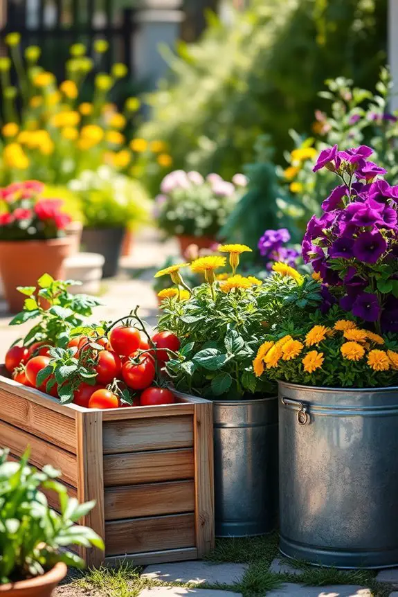 mixed material planter designs