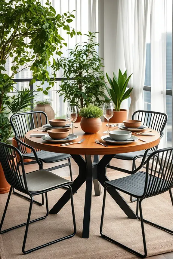 mixed materials balcony dining