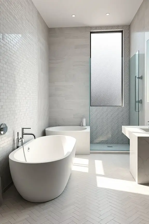 mixed materials for bathrooms