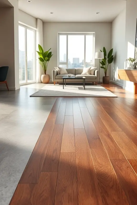 mixed materials for flooring