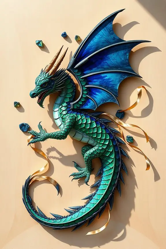 mixed media dragon creations