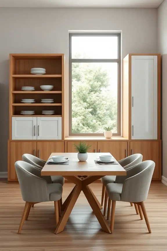 mixed open and closed storage