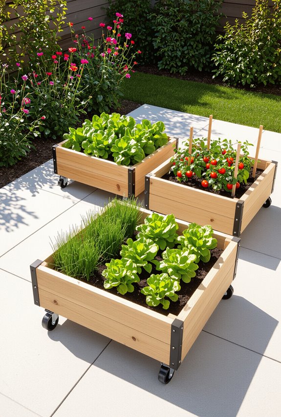 mobile planters on casters