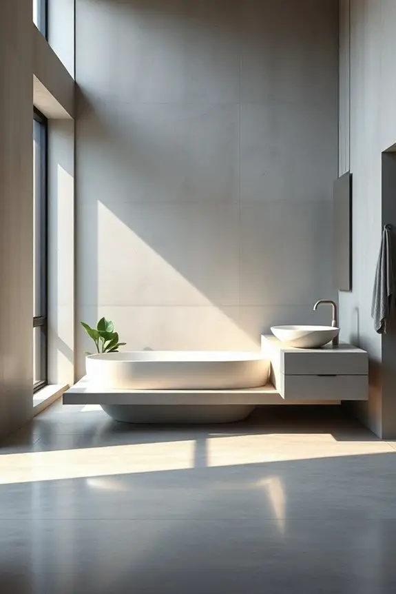 modern airy concrete bathroom