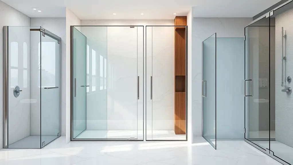 modern bathroom glass doors