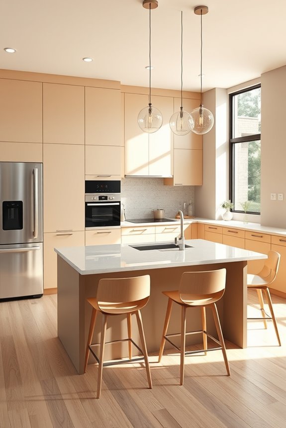 modern beige kitchen technology