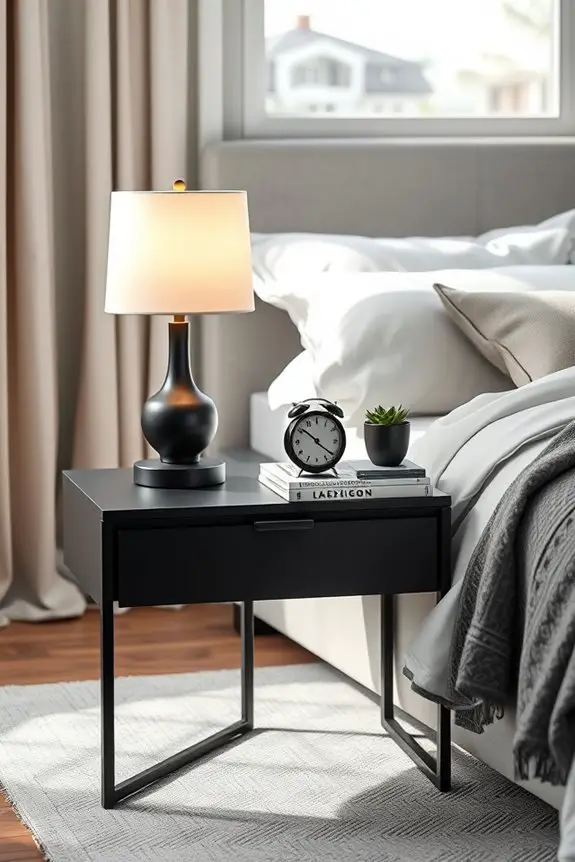 modern black bedside tables