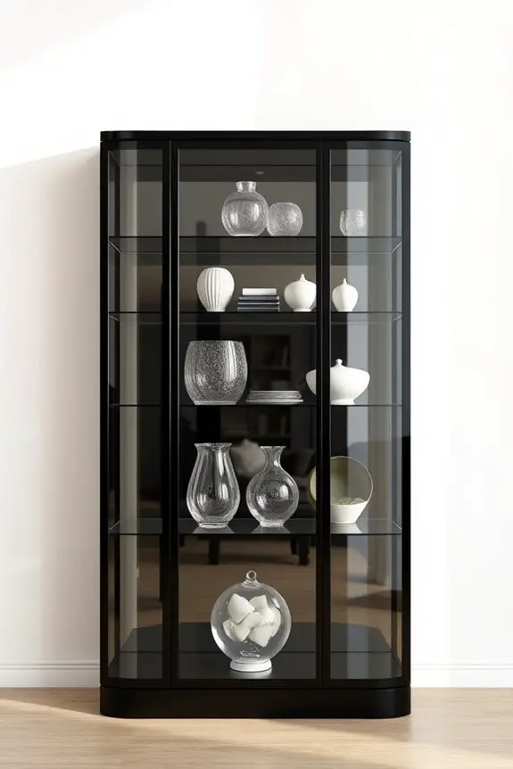 modern black display cabinet