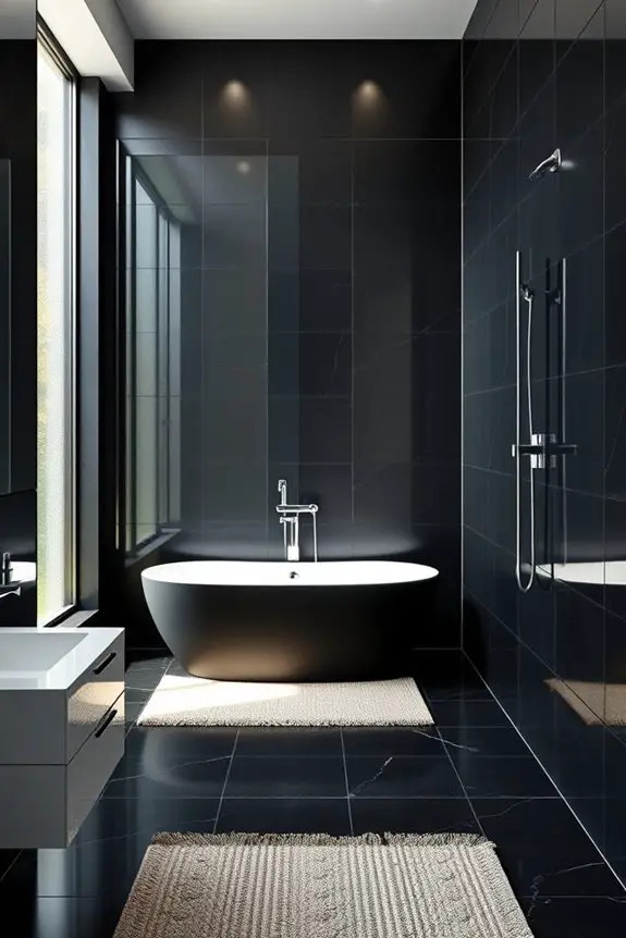 modern black shower panels