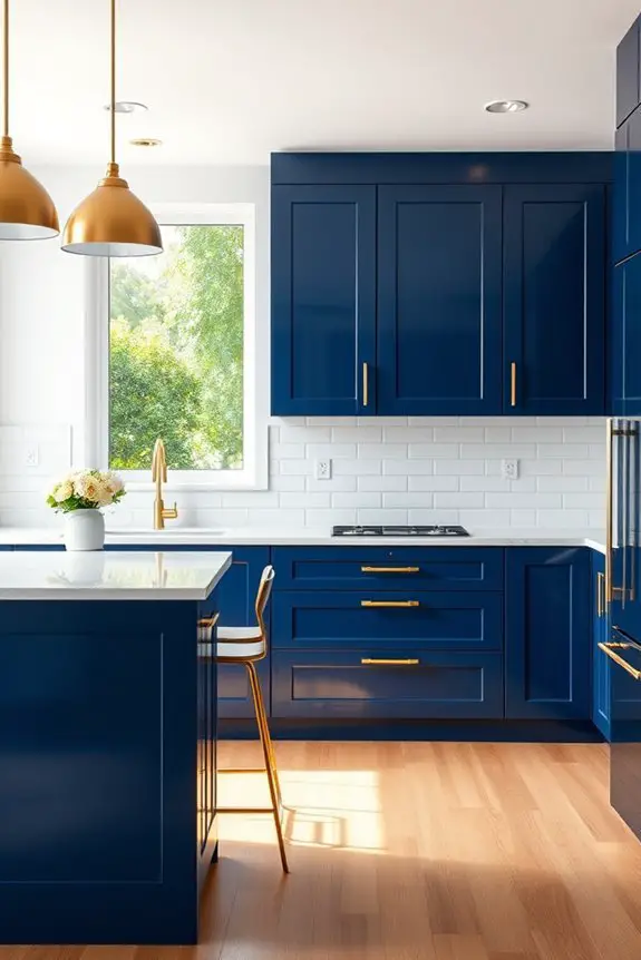 modern blue cabinet aesthetics