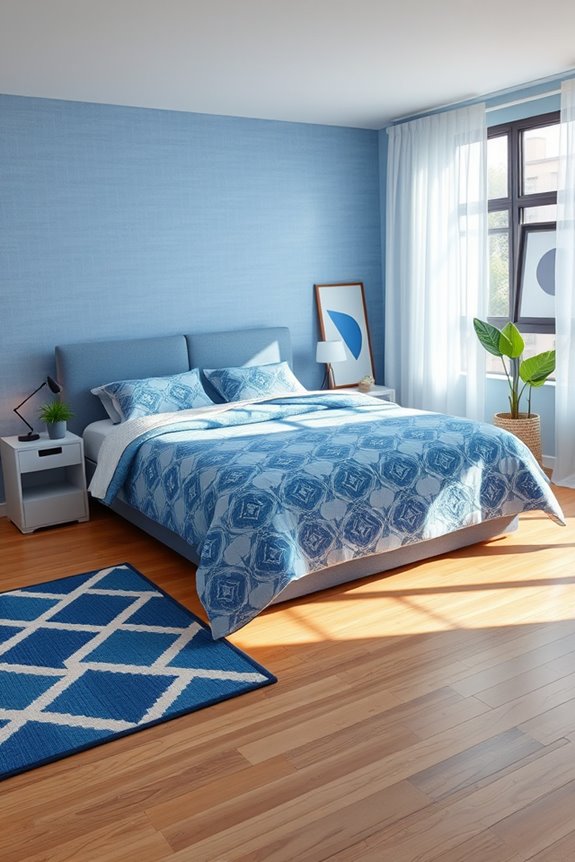 modern blue geometric decor