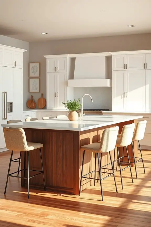 modern brown and white island