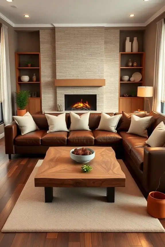 modern brown living room
