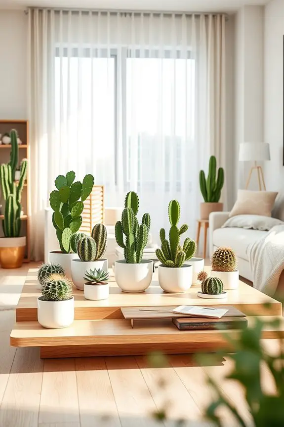modern cacti decorative display