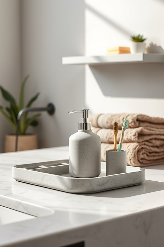 modern concrete bathroom accessories