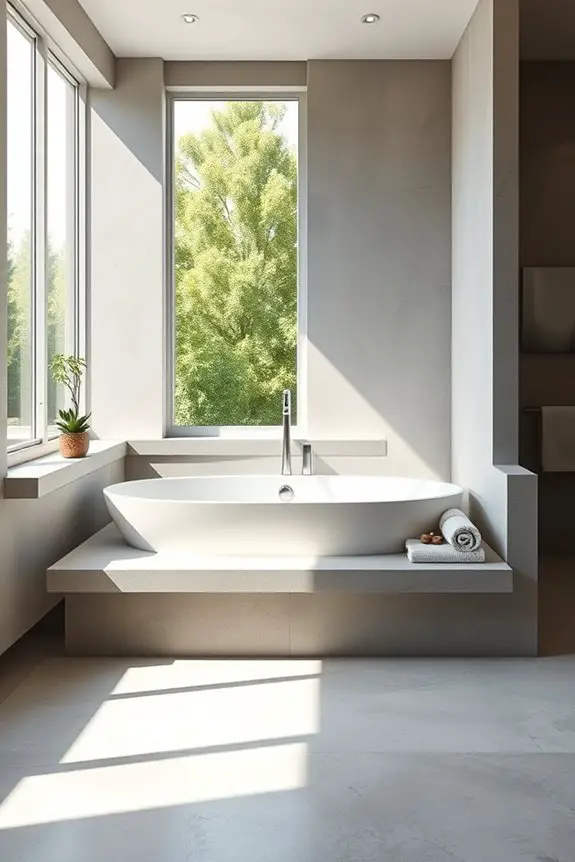 modern concrete bathtub surrounds