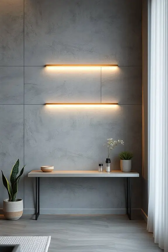 modern concrete wall lighting