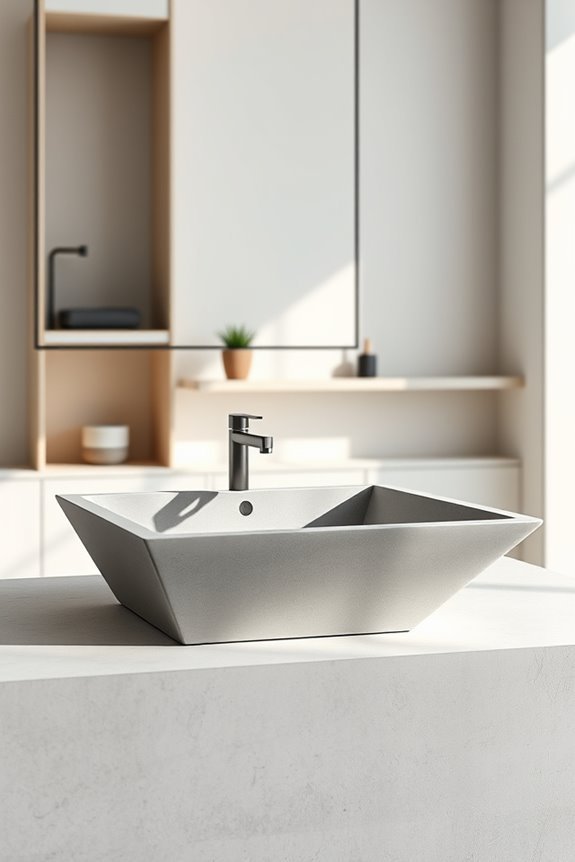 modern concrete washbasins elegance