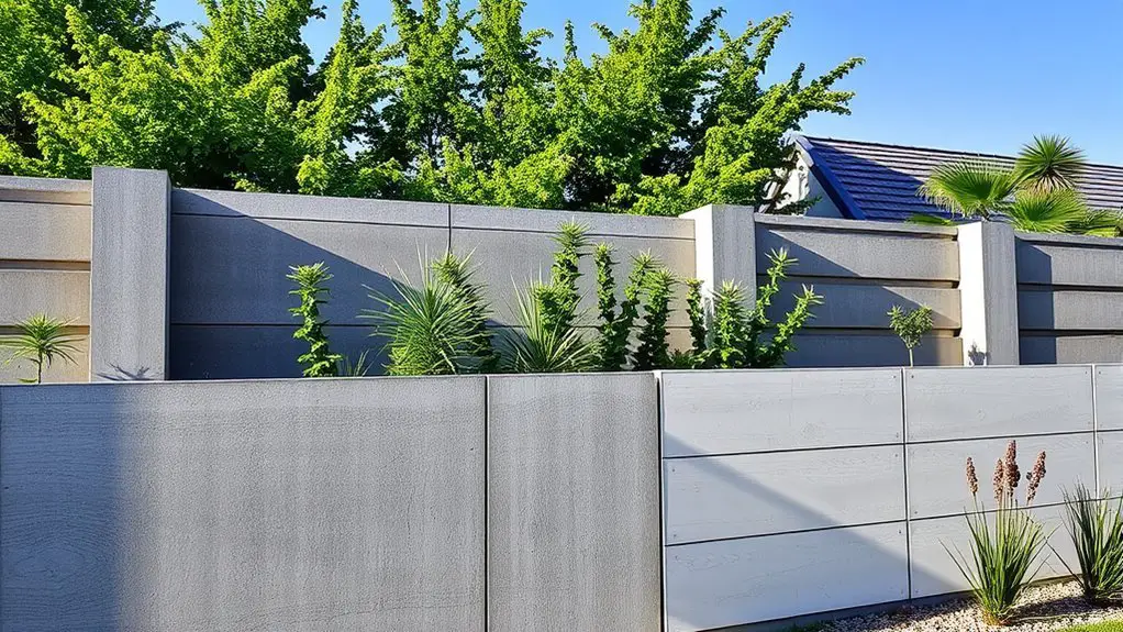 modern durable concrete fences