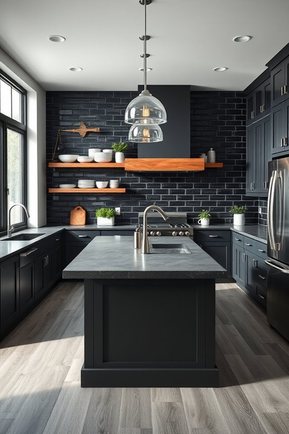 modern farmhouse with contrast