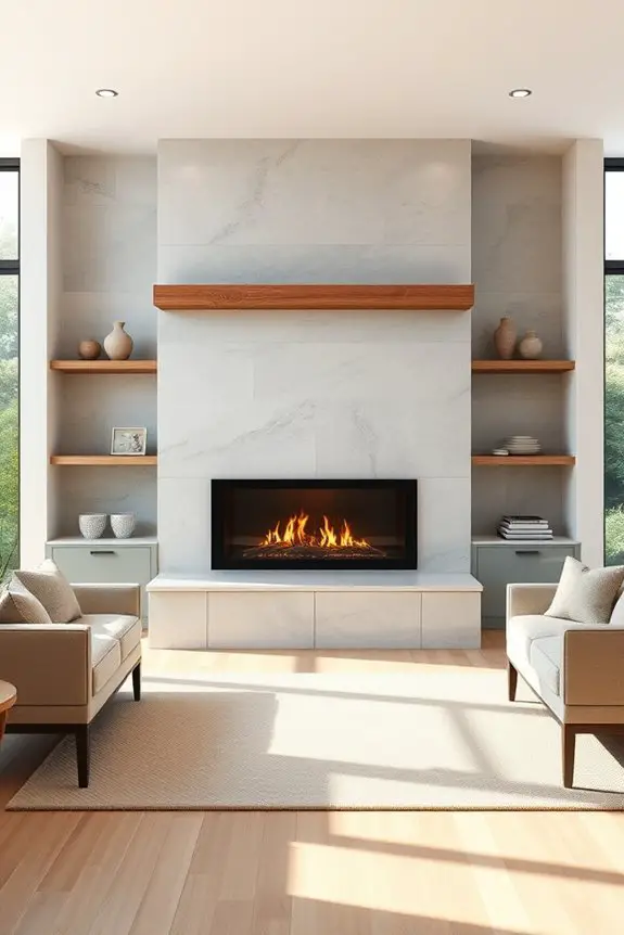 modern fireplace tile options