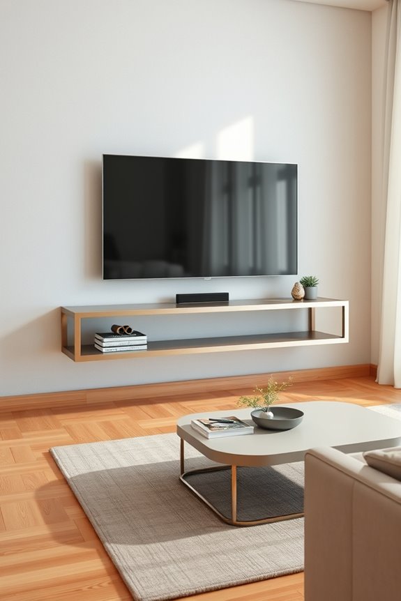 modern floating metal stand