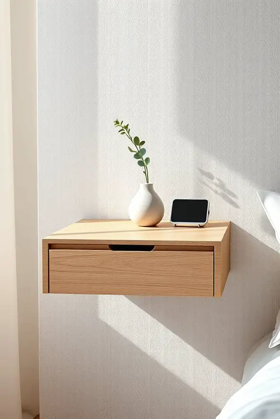 modern floating nightstand convenience